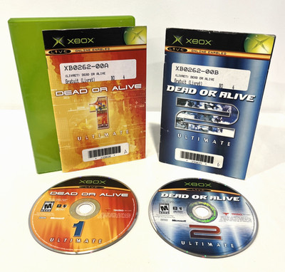 DEAD OR ALIVE 1 & 2 ULTIMATE MICROSOFT XBOX 2-DISC SET W/ BOOKLETS 2004 TECMO