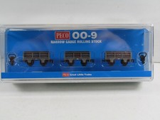PECO GR-320 - 2T SLATE WAGONS x 3 - GREY - WITH SLATE LOADS - OO9 NARROW GAUGE