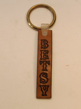 Personalized Leather Keychain, Engraving, Handcrafted "BETSY"