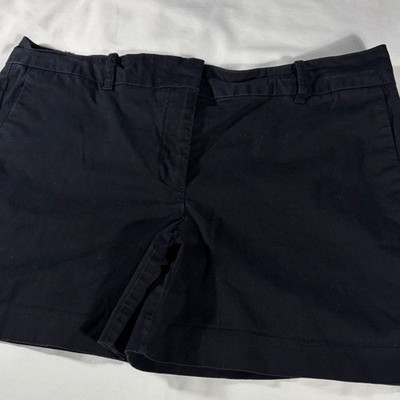 Ann Taylor Factory womens black basic flat front 5.5'' chino shorts - size 14