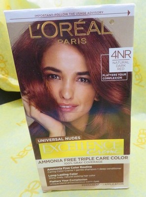 New LOREAL Excellence Creme Permanent 4NR Natural Dark Red HAIR DYE Color KIT