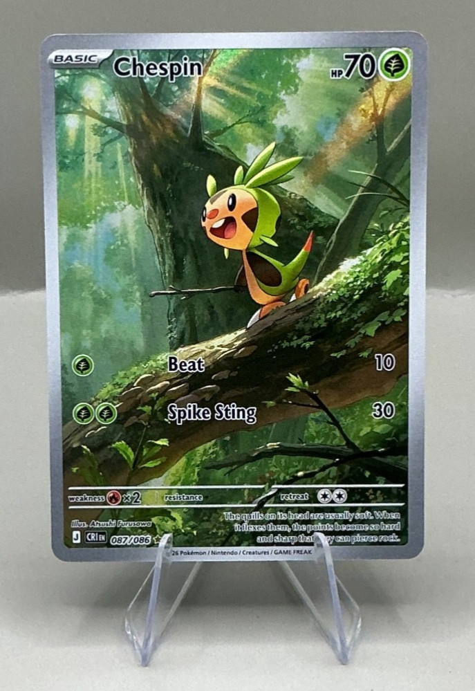 Chespin 87/86 - Full Art Holo - NM/M - Me04 Chaos Rising - Pokemon TCG