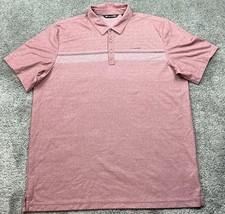 TravisMathew Polo Shirt Mens 2XL Red Heather Striped Golf Performance Stretch