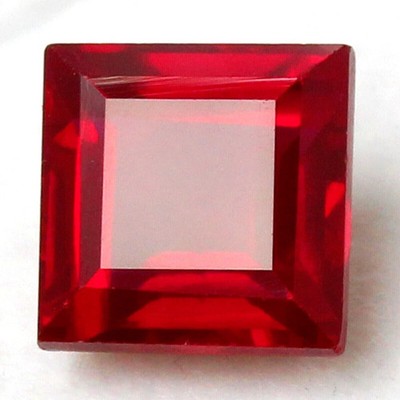 35 Ct Natural Burmese Princess Cut Red Ruby Loose AGL Certified Faceted Gemstone
