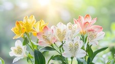 Alstroemeria plants pink white yellow mix 3 rhizome clumps mix