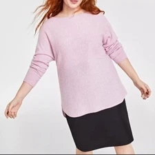 Charter Club Luxury Cashmere Chantilly Pink Shirttail Sweater XL Quality Flatter