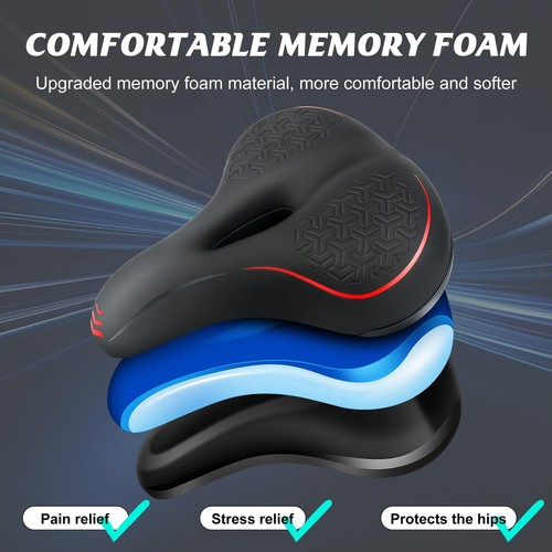 Comfortable Bike Seat Cushion for Women Men with Memory Foam -Airflow Ventila... - Picture 3 of 7