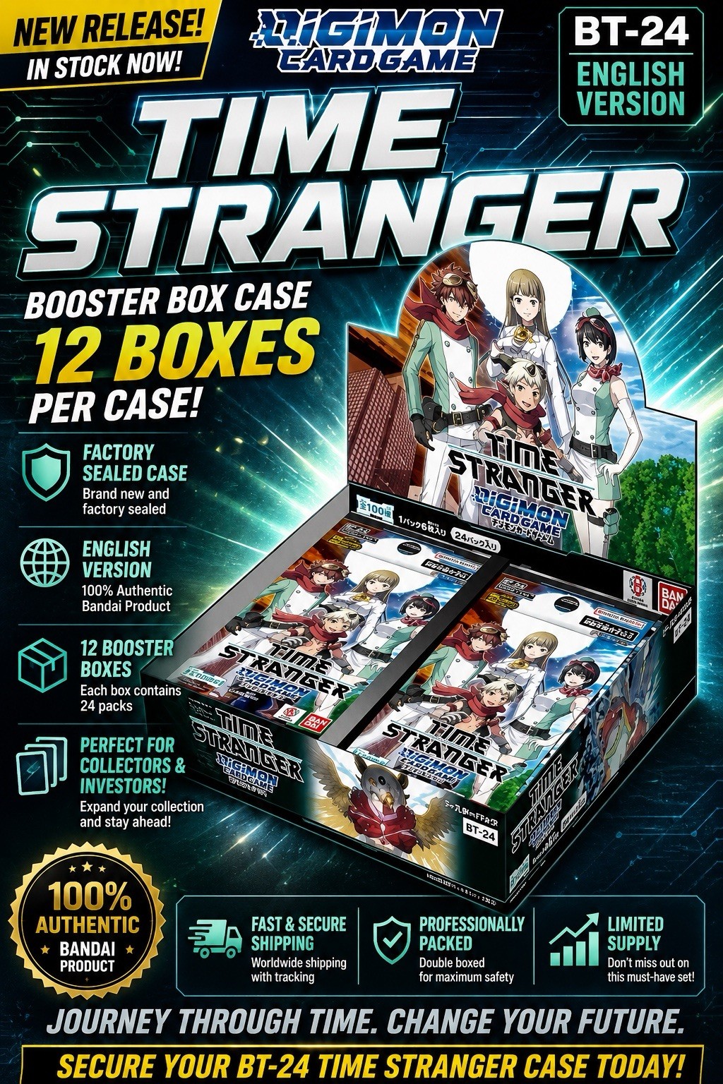 DIGIMON Sealed Case 12x Booster Box TIME STRANGERS BT24 BT-24 - ENG