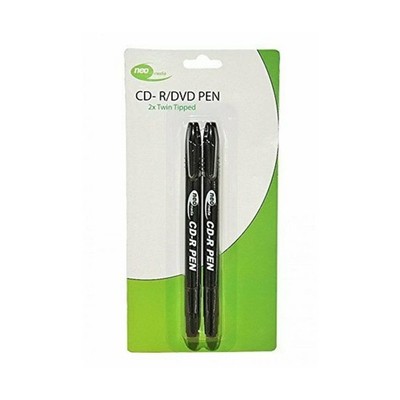 Neo Media CD-R/DVD Doppelspitze Marker Stifte, 2er Pack - schwarz