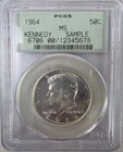 1964 Kennedy Silver Half Dollar 50C  Old Green Holder PCGS Sample Slab