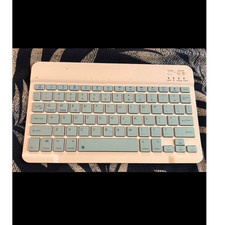 Slim Wireless Portable Keyboard Set Green  Blue