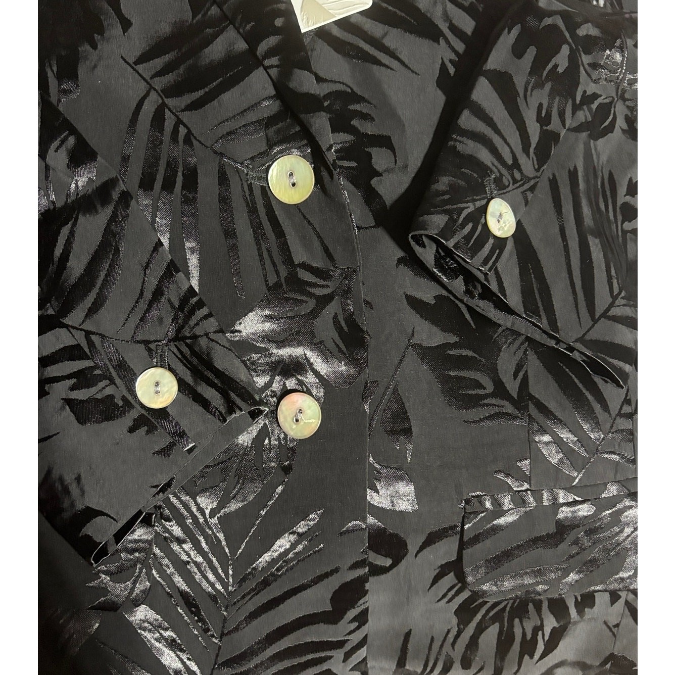 Size XL/16 | TOMMY BAHAMA Women’s Black Satin Jacquard 2-Button Blazer Jacket image 5