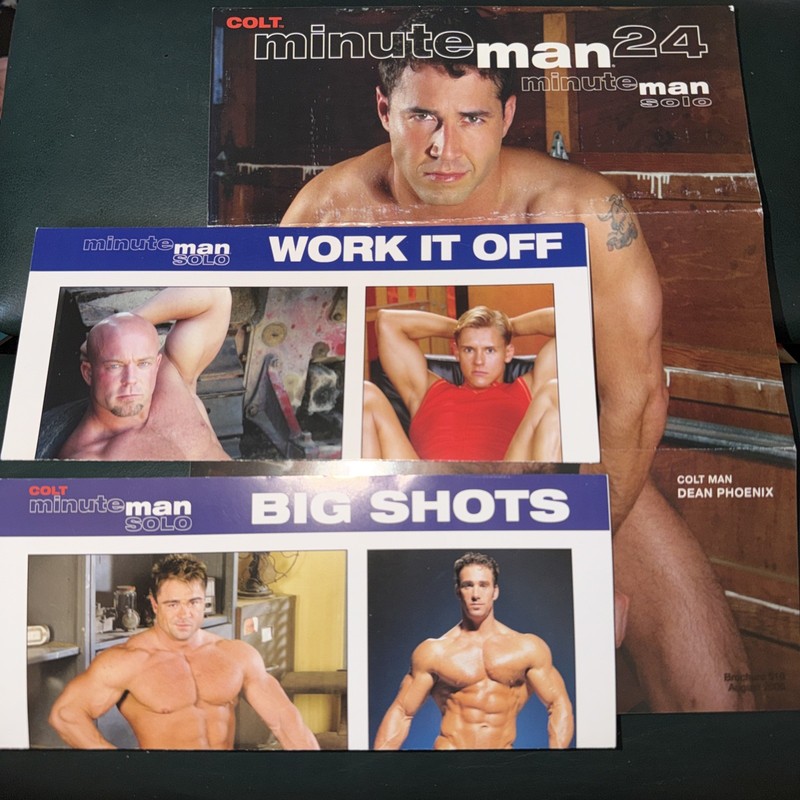 3 COLT Minute Man Solo Video DVD Flyers GAY Male Nude Models Colt Studios