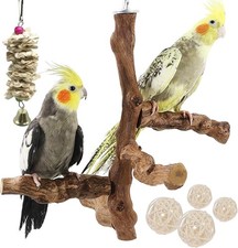Allazone Bird Perch Natural with Chewing Toys Grapevine Style 8