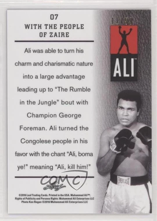 2016 Leaf Muhammad Ali Immortal Collection Metal Blue /50 Muhammad Ali #07 - Image 2 of 2