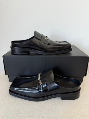 Martine Rose Square Toe Mules - Size 42 - Black Leather - Made in