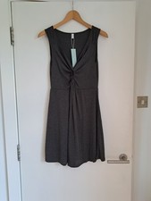 Dressfo Jersey Short Dress UK10 Twist Front Grey Sleeveless Grey BNWT