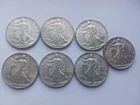 Walking Liberty half dollar lot 7 Coins