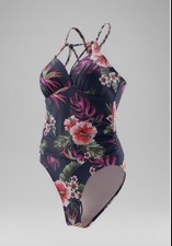 pink And Blue Floral one piece swimsuit multi Color Size Large A2