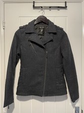 Ladies Freeman T.porter Black Zip Up Jacket Uk Size Small