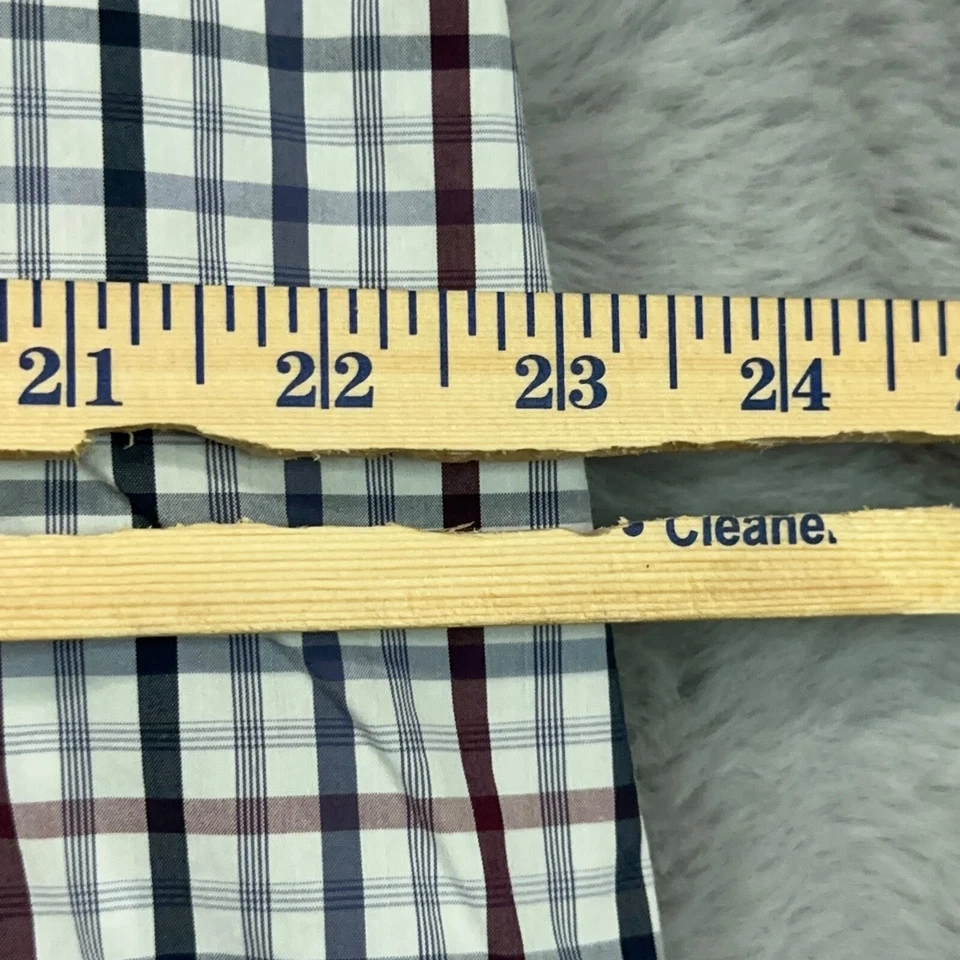 Camisa Perry Ellis Para Hombre 2XL Cuadros Blanca Roja Azul Elastizada Con Botones Foto 4 de 4