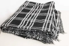 3 Continuous Yards of Fabric Black White Sweater/Blanket/Shawl