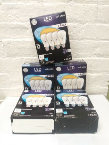 5 GE Lighting 4 Pack LED 60W/9W A19 Soft White 2700K-Non Dimmable-619868-Save 2+ - Picture 1 of 1