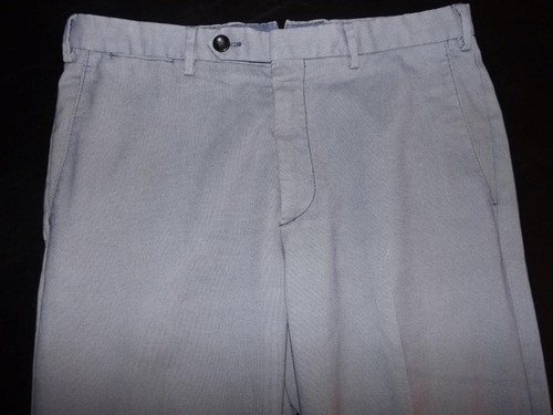 Zanella Cinquanta Teo Italy W34 L29 Blue Cotton Blend Flat Front Dress Pants - Picture 2 of 6