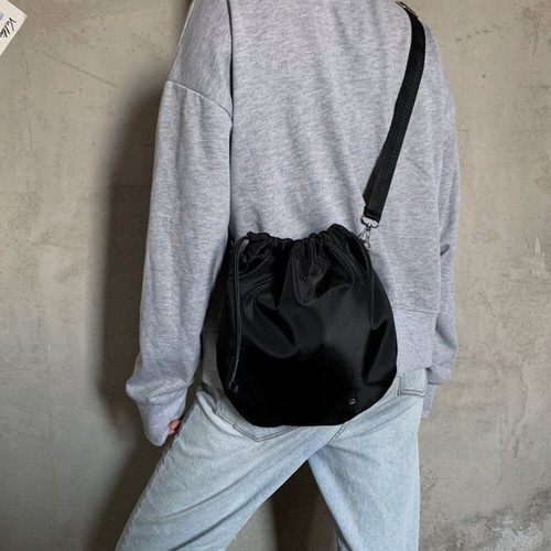 Casual Women Messenger Bag Large Capacity Drawstring Bucket Shoulder Bag for - Picture 8 of 11