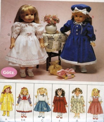 McCall's Pattern 8555 Clothing For 18'' Dolls. Numerous Items & Styles. Gotz 