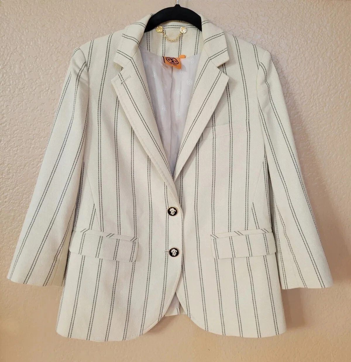 Giacca blazer a righe TORY BURCH Penny taglia 6 collezione A Runway & A Tory Fave
