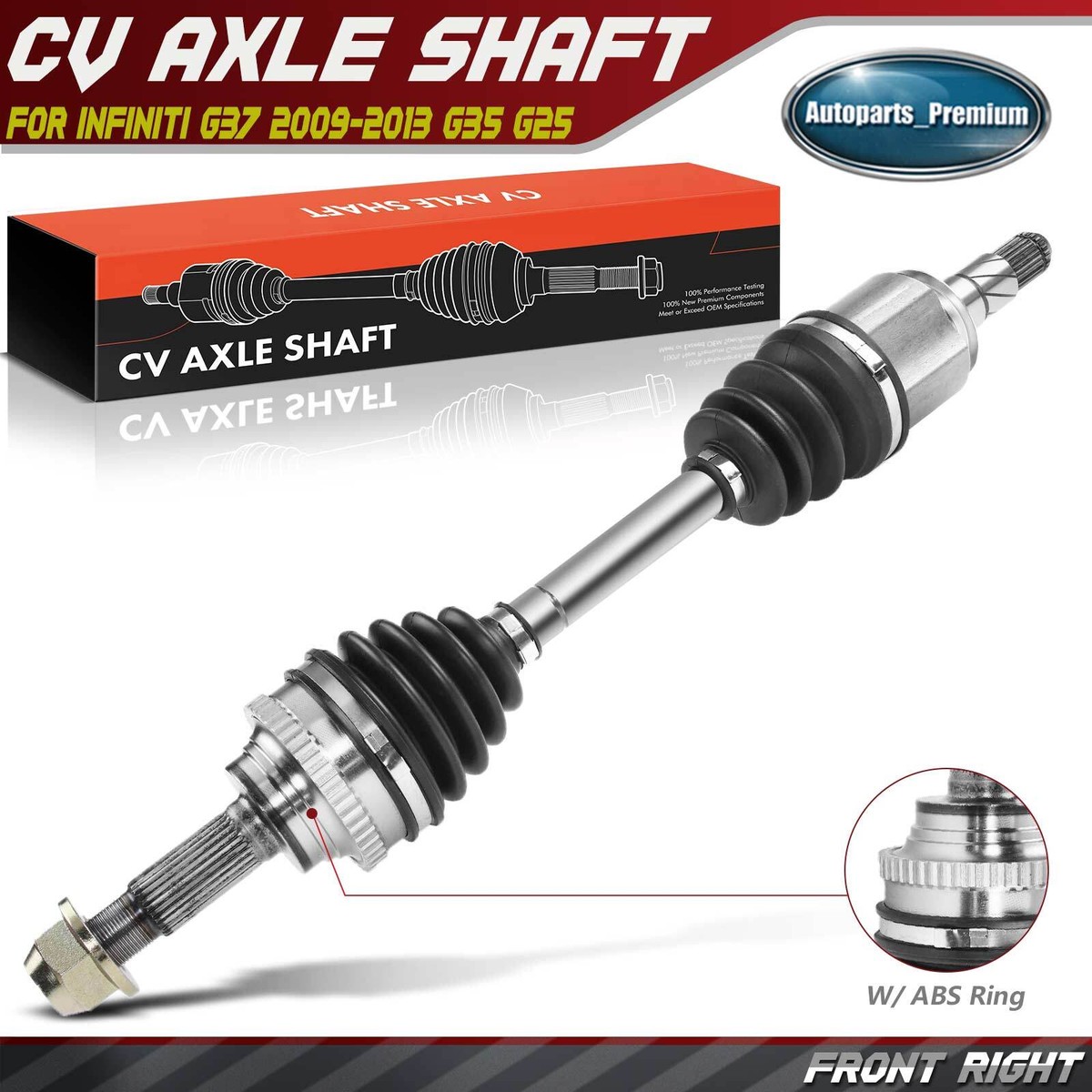 Front Right Side CV Axle Assembly for Infiniti G37 2009-2013