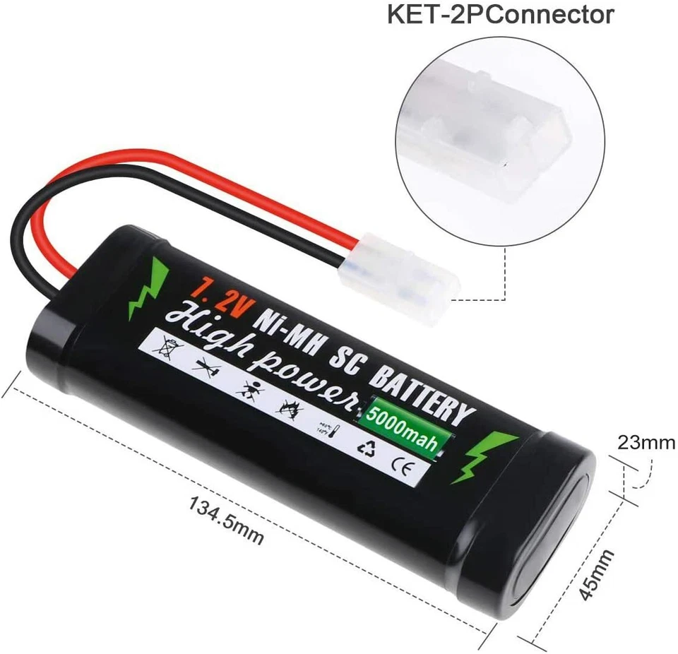 7,2V RC Batterie NiMH Akku 6S 5000mAh 50C mit TMY Stecker für LKW RC Auto Boot - Bild 4 von 4