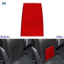 For Ford Focus 2012-14 Red Carbon Fiber Interior Rear Storage Panel Lower Cover