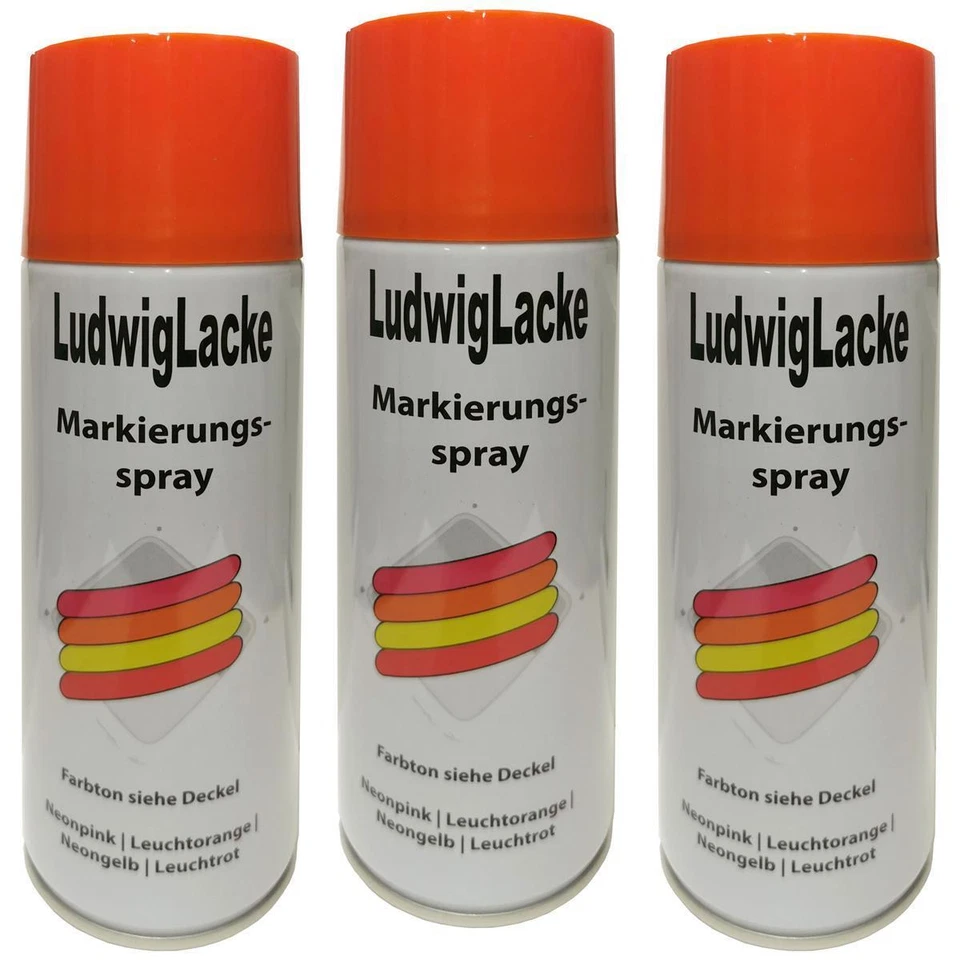 LUDWIG LACKE Markierungsspray 400ml Light Orange 3 Markierungssprays