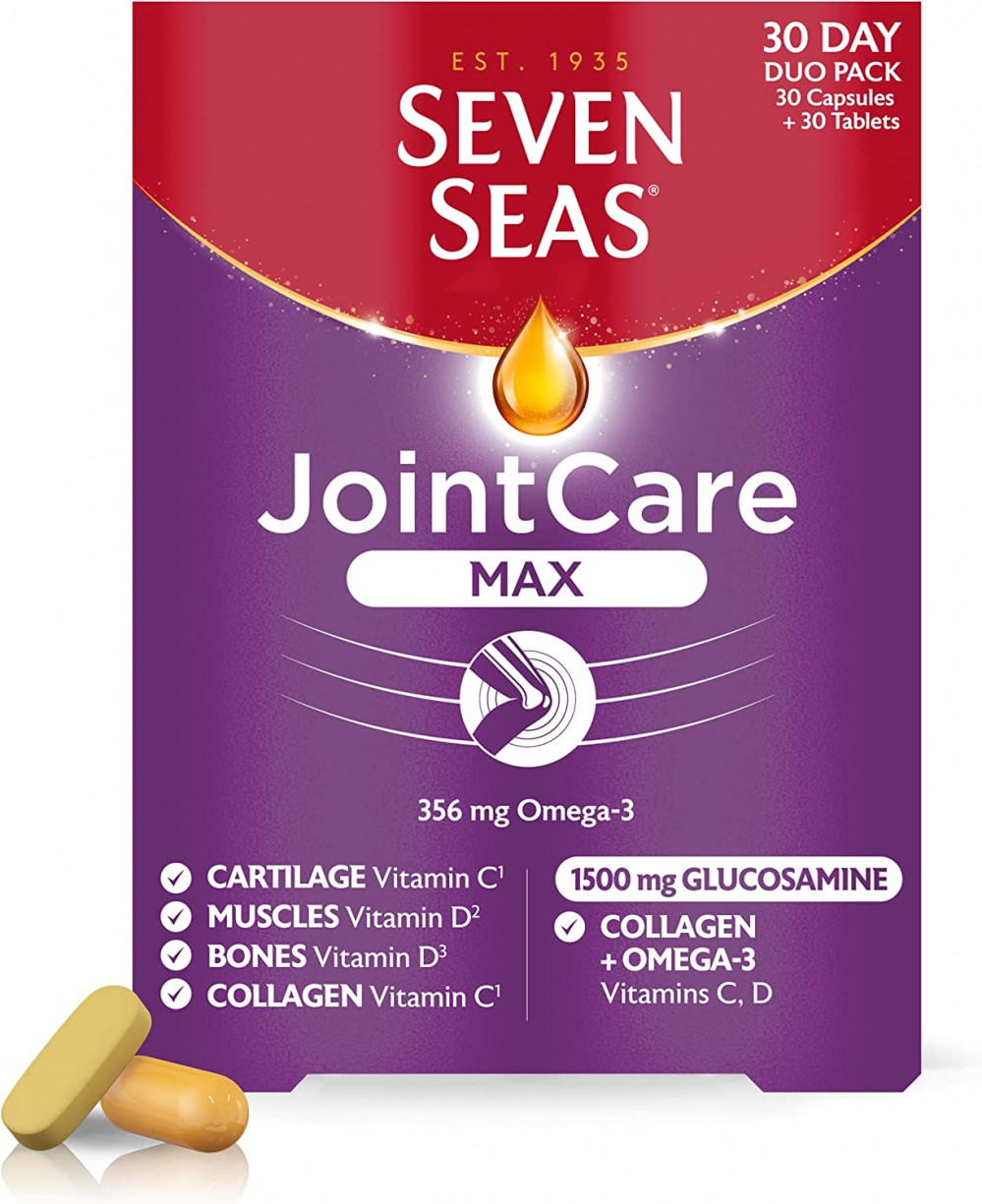 Seven Seas JointCare Supplements, Max, 60 Capsules, 356 mg Omega-3, Vitamin...