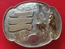 Diablo Sterling Overlay Cowboy Belt Buckle 39