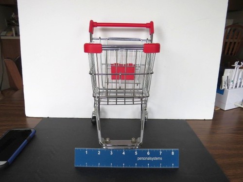 Small Metal Grocery Shopping Cart Realistic Replica Pretend Play / Decor - Picture 19 of 24