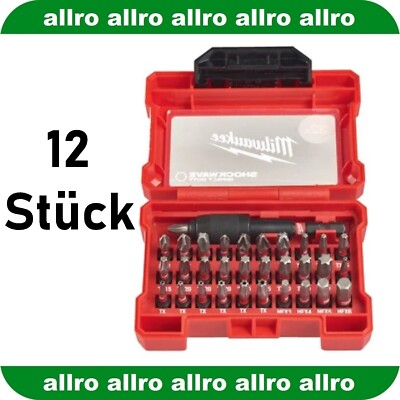 12 Stück MILWAUKEE Bit-Set 32-teilig, schlagfest SHOCKWAVE  - 4932464240 -NEU-