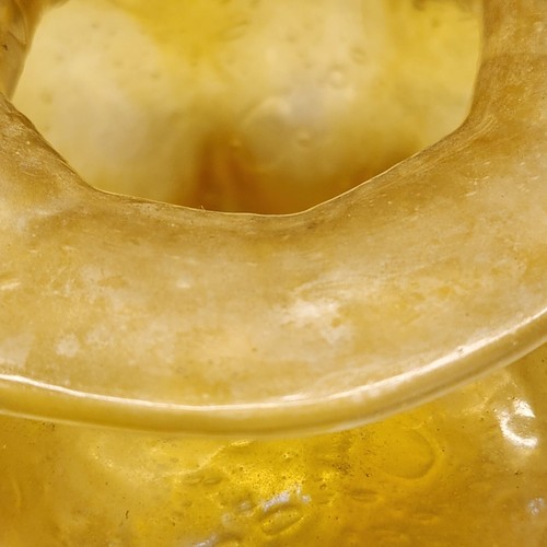 Antique Consolidated Cantalonian Pinch Vase Honey Yellow Art Glass - Picture 3 of 9