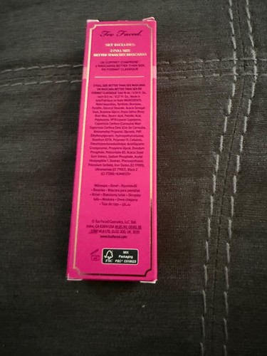 Too Faced * better than sex * Mascara duo limited edition full size new in box - Picture 10 of 10