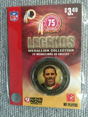 #ad Gary Clark Washington Redskins Legends 2007 Collectible Medallion Coin $3.99