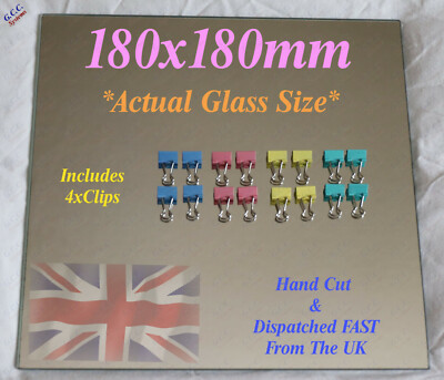 180 x 180 mm Spiegelglasplatte für beheiztes 3D Drucker Bett mit Clips Kingroon KP3