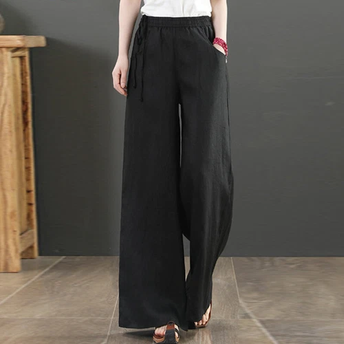 Women Loose Fit Elastic Waisted Palazzo Pant Ladies Daily Wear Casual - Picture 6 of 54