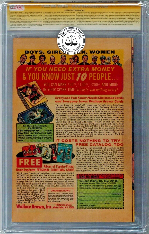 CGC 7.5 Signatuie Series Sgt. Fury and His Howling Commandos #58 Stan Lee Auto - Image 2 of 2