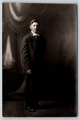 RPPC  Handsome Dapper Man  Named Christ Weir  c1910  Postcard
