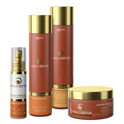 Sorali - Argilo Detox - FULL KIT (Clay Mask + Shampoo Detox 300ml+ Detox Equaliz