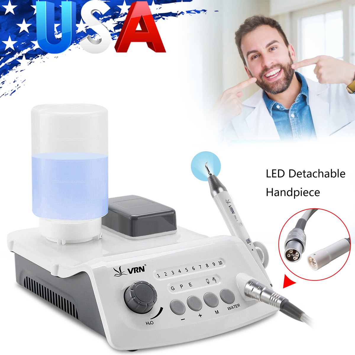 EMSハンドピース LED Dental Ultrasonic Piezo Scaler Handpiece Bottle Fit EMS