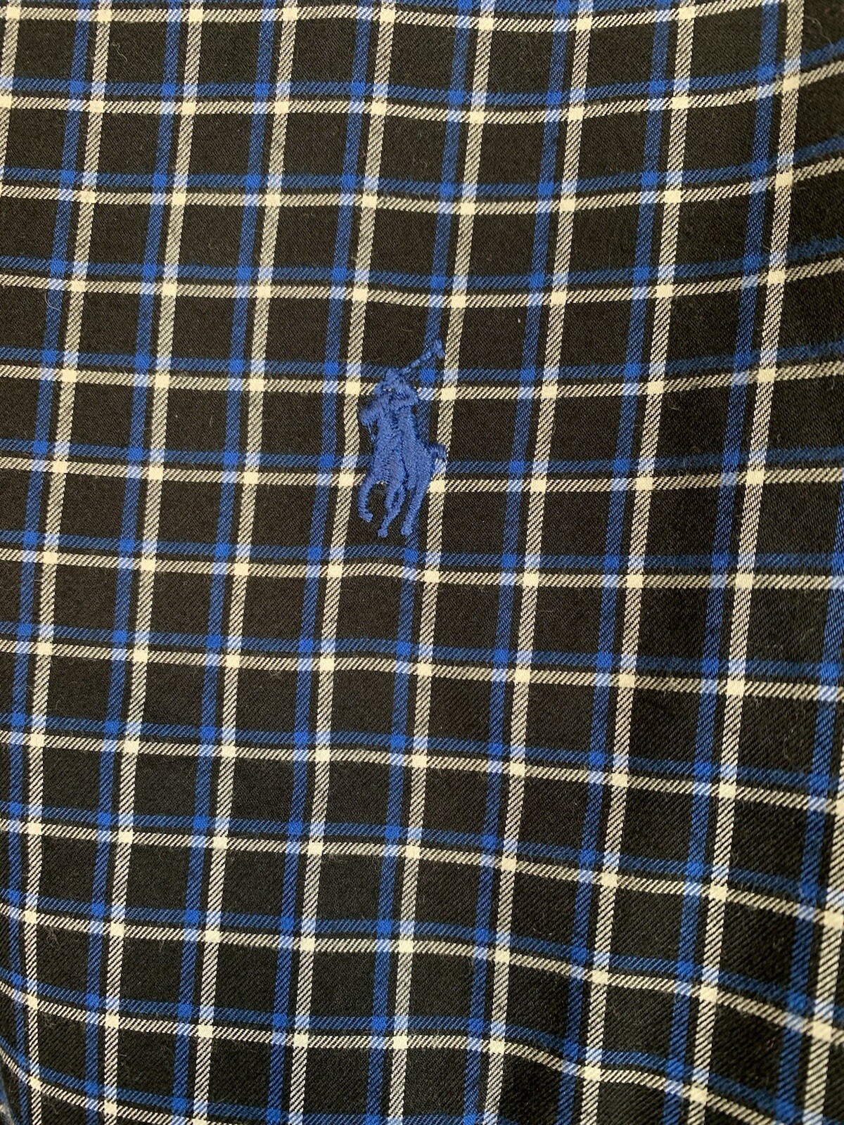 Ralph Lauren camicia uomo manica lunga nera blu bianca pony con bottoni taglia XXL
