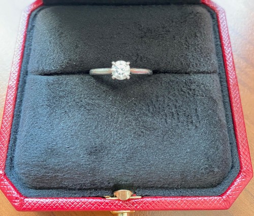 AMAZING CARTIER SOLITAIRE 1895 PLATINUM ENGAGEMENT RING 0.40 CT SIZE 9.5 - Picture 3 of 5